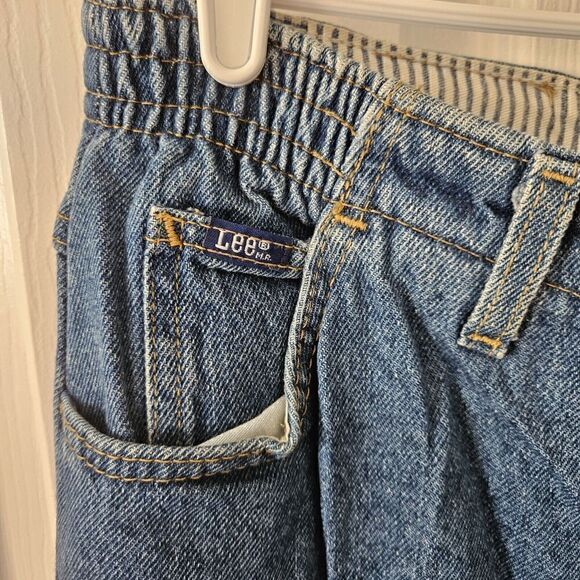 Vintage Lee Jeans Womens Size 12 Blue Tapered Leg High Rise Mom Pleated Denim - Picture 2 of 9